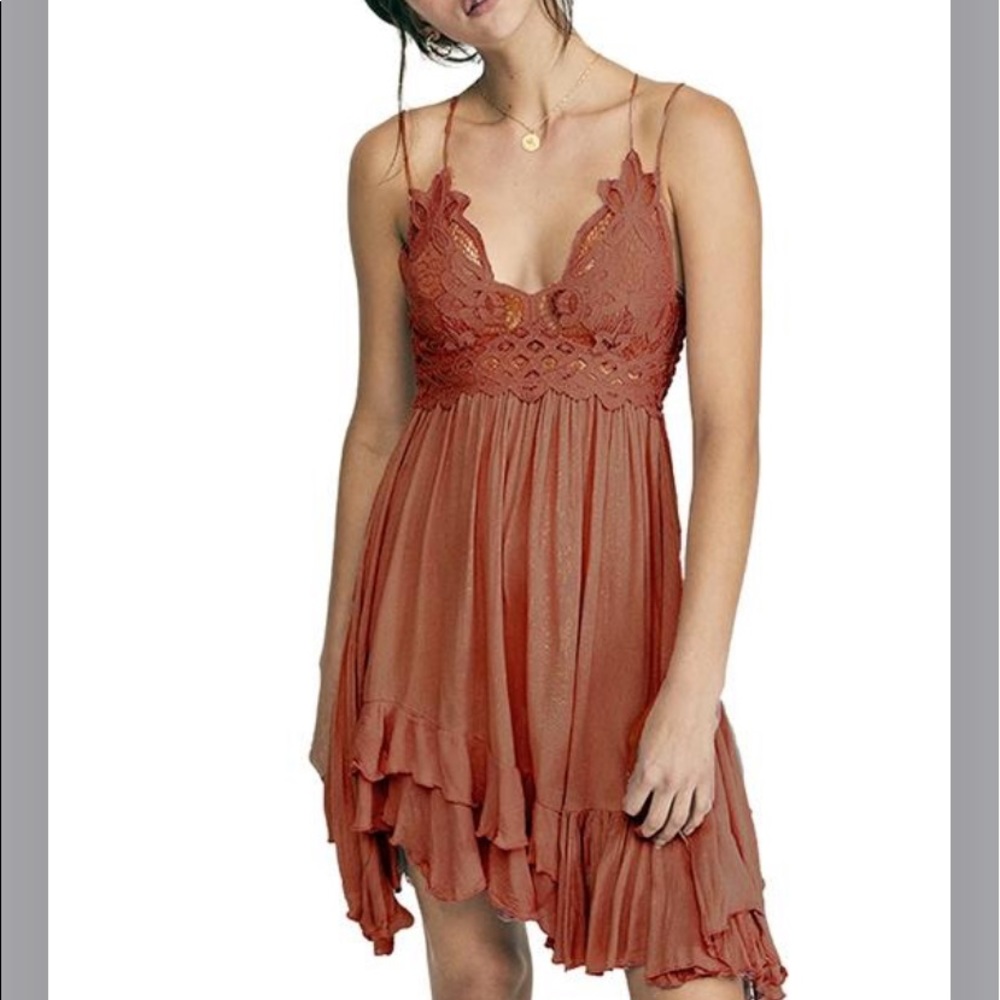 Free People Adella Slip Dress Coral Rose